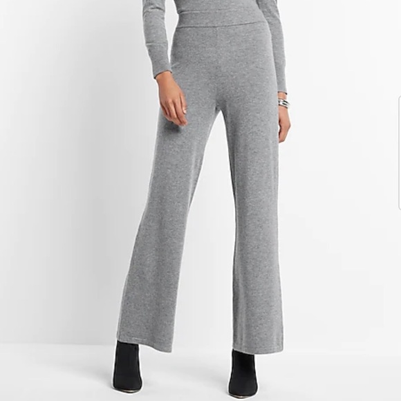 Express Super High Waisted Supersoft Sweater Wide Leg Pant - Picture 2 of 10